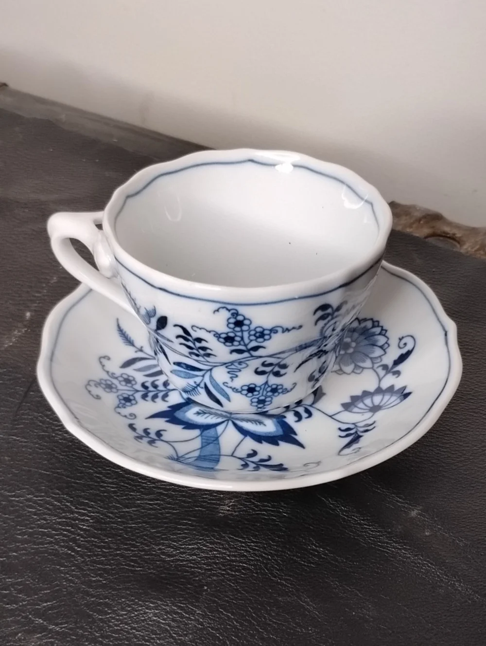 Blue Danuba NBlue Floral Porcelain Teacup with Saucer Set